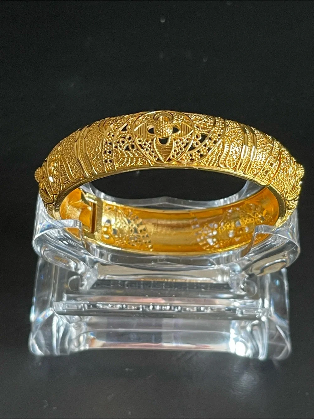 24KT gold plated Filigree Bangle Bracelet.